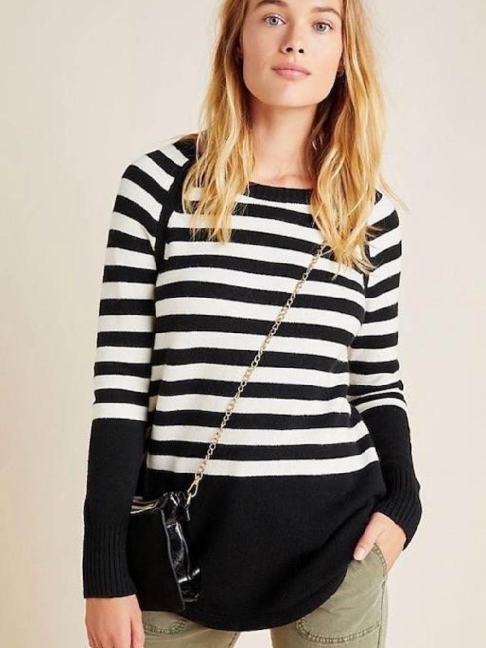 Anthropologie Rebekah Striped Tunic Sweater Size M